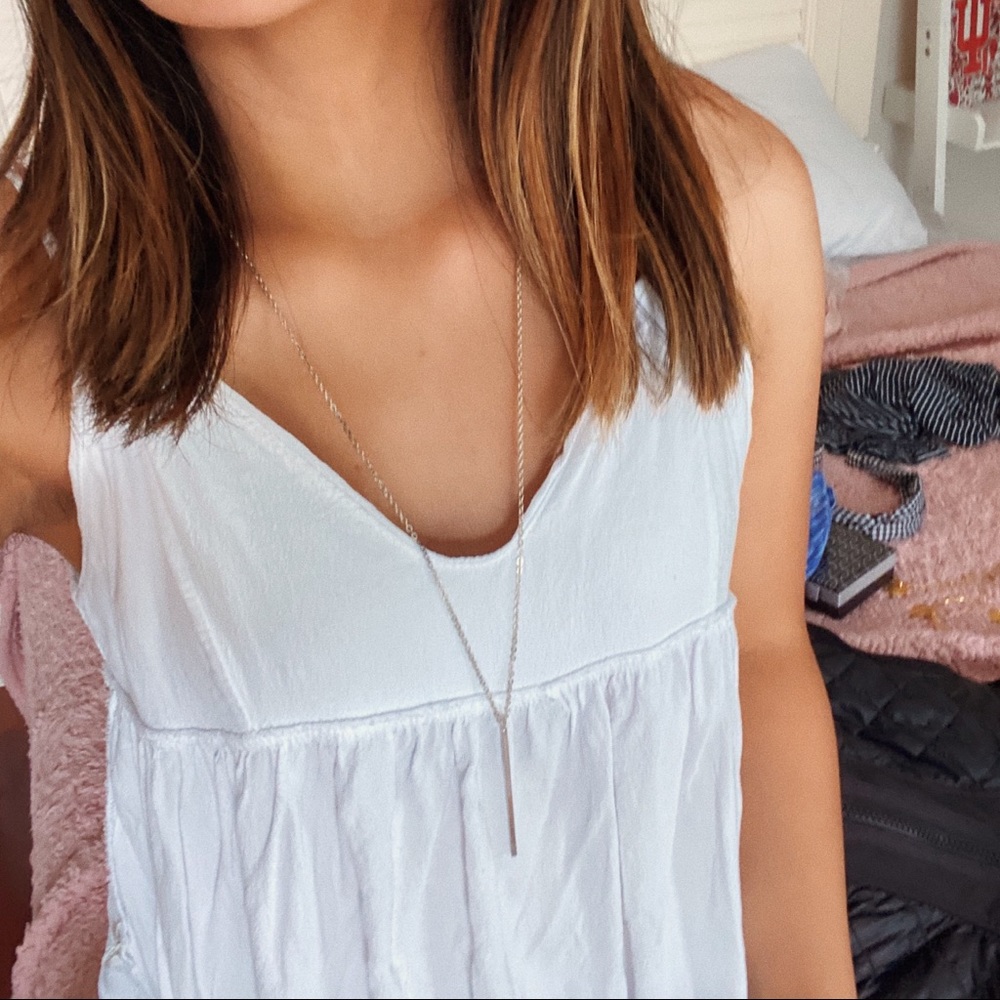 Silver Bar Drop Necklace